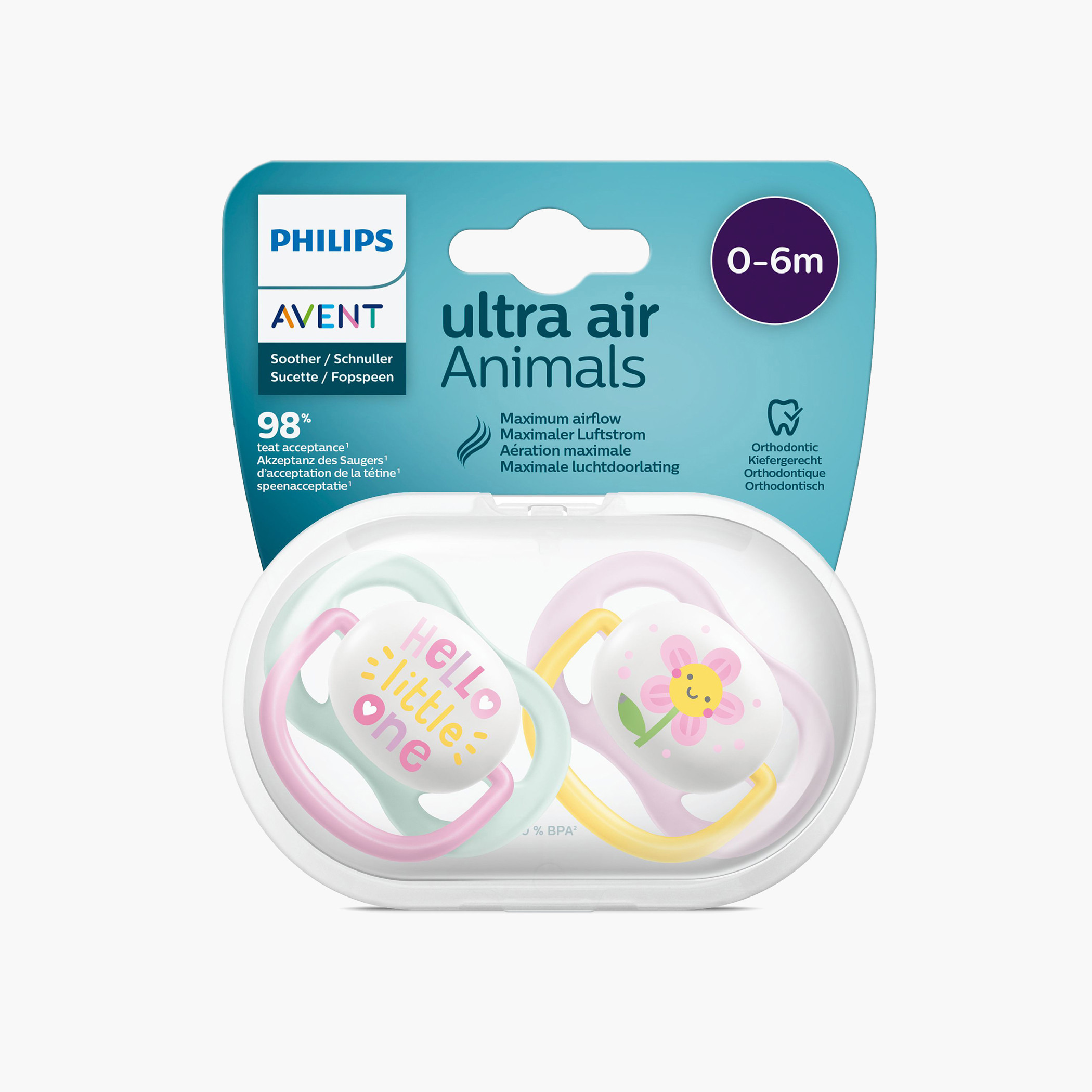 Philips Avent 2-Piece Ultra Air Printed Soother Set - 0-6 months-baby-feeding-pacifiers-image-1