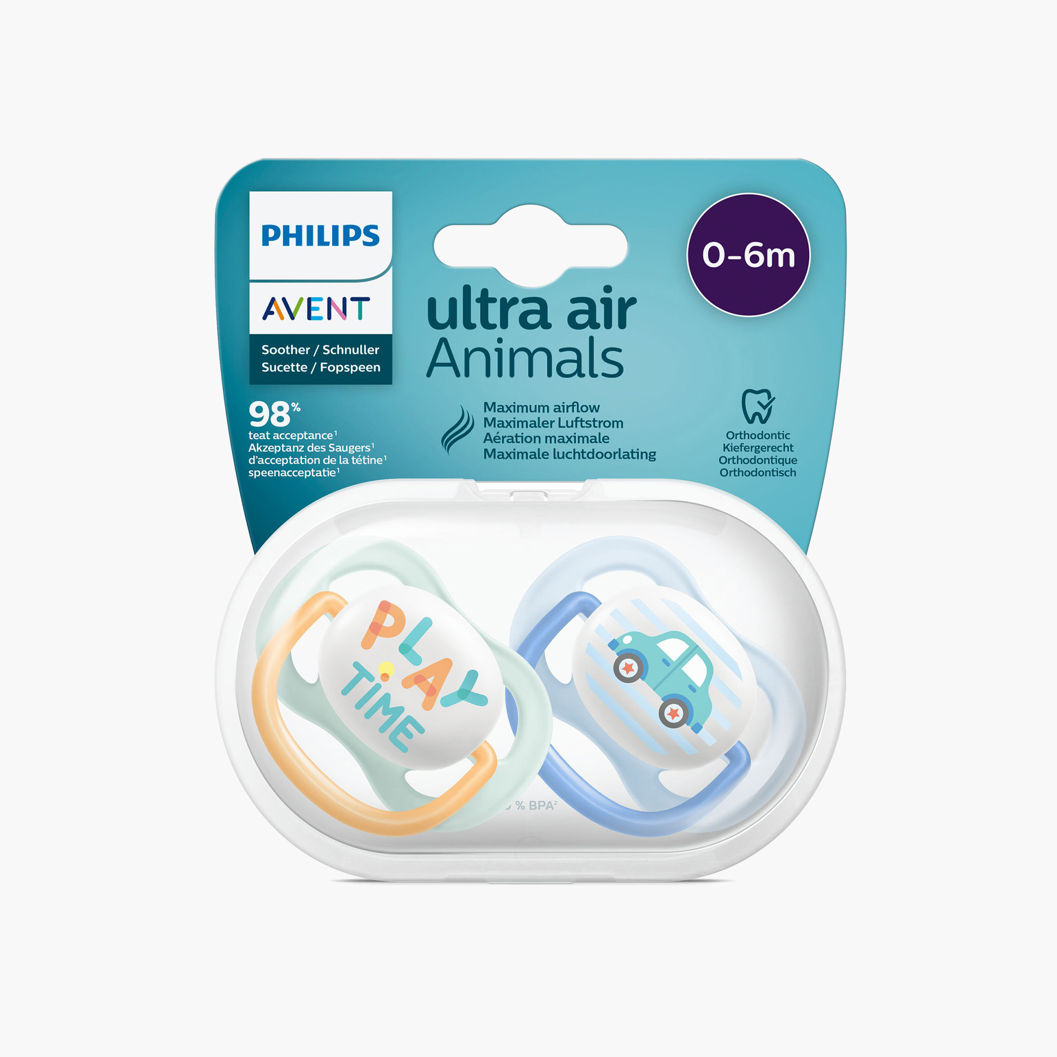 Philips Avent 2-Piece Ultra Air Printed Soother Set - 0-6 months-baby-feeding-pacifiers-image-3