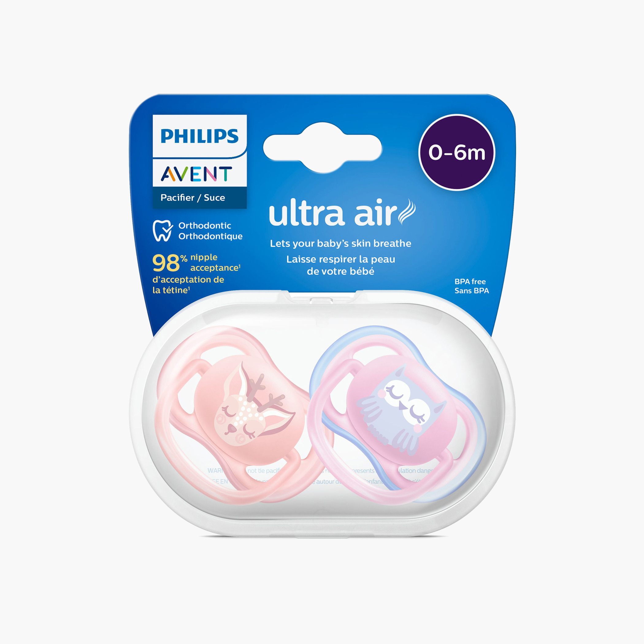 Philips Avent 2-Piece Ultra Air Animal Print Pacifier Set - 0-6 months-baby-feeding-pacifiers-image-3