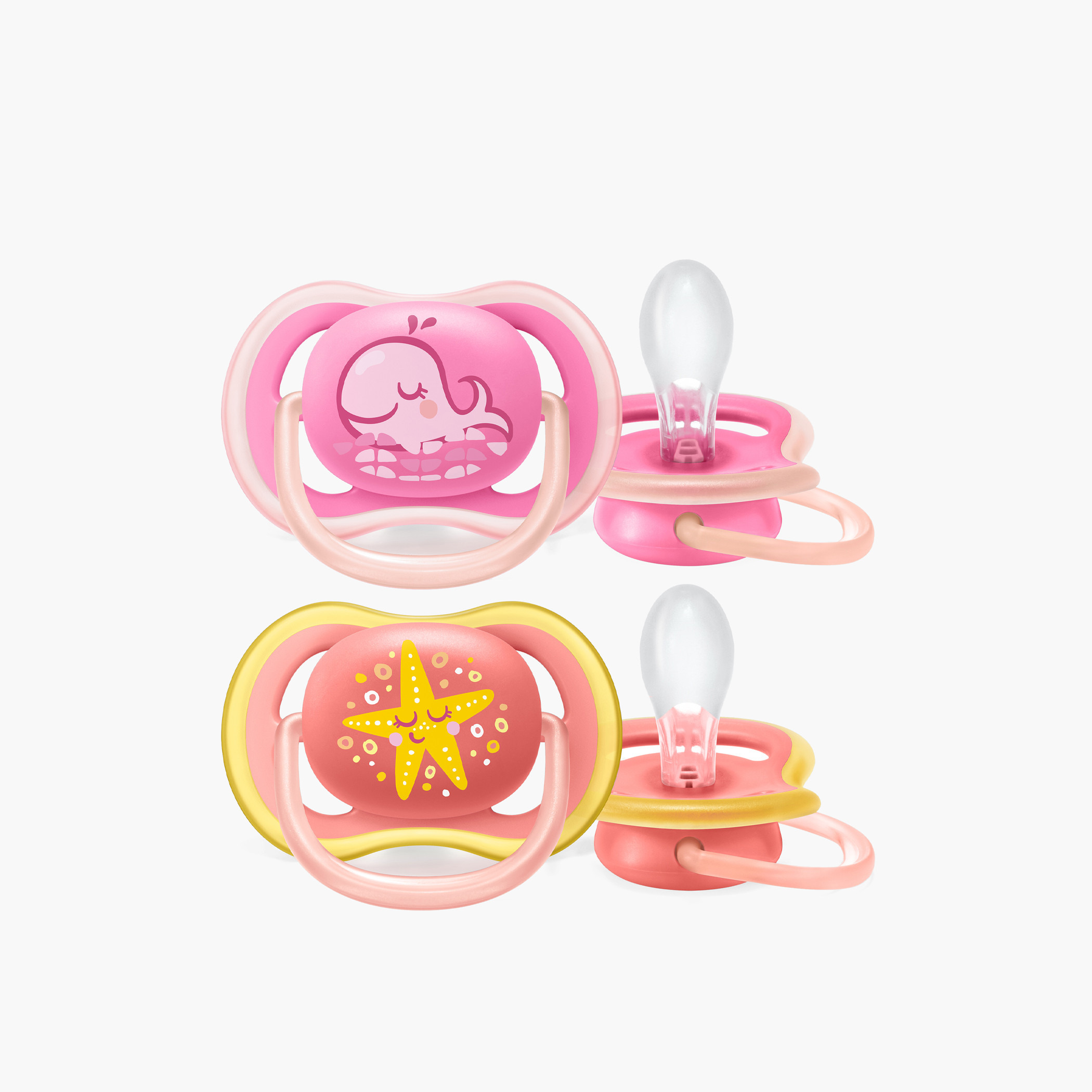 طقم لهّايات ألترا إير متنوعة بطبعات حيوانات قطعتين من فيليبس أفنت - 6-18 شهر-baby-feeding-pacifiers-image-3