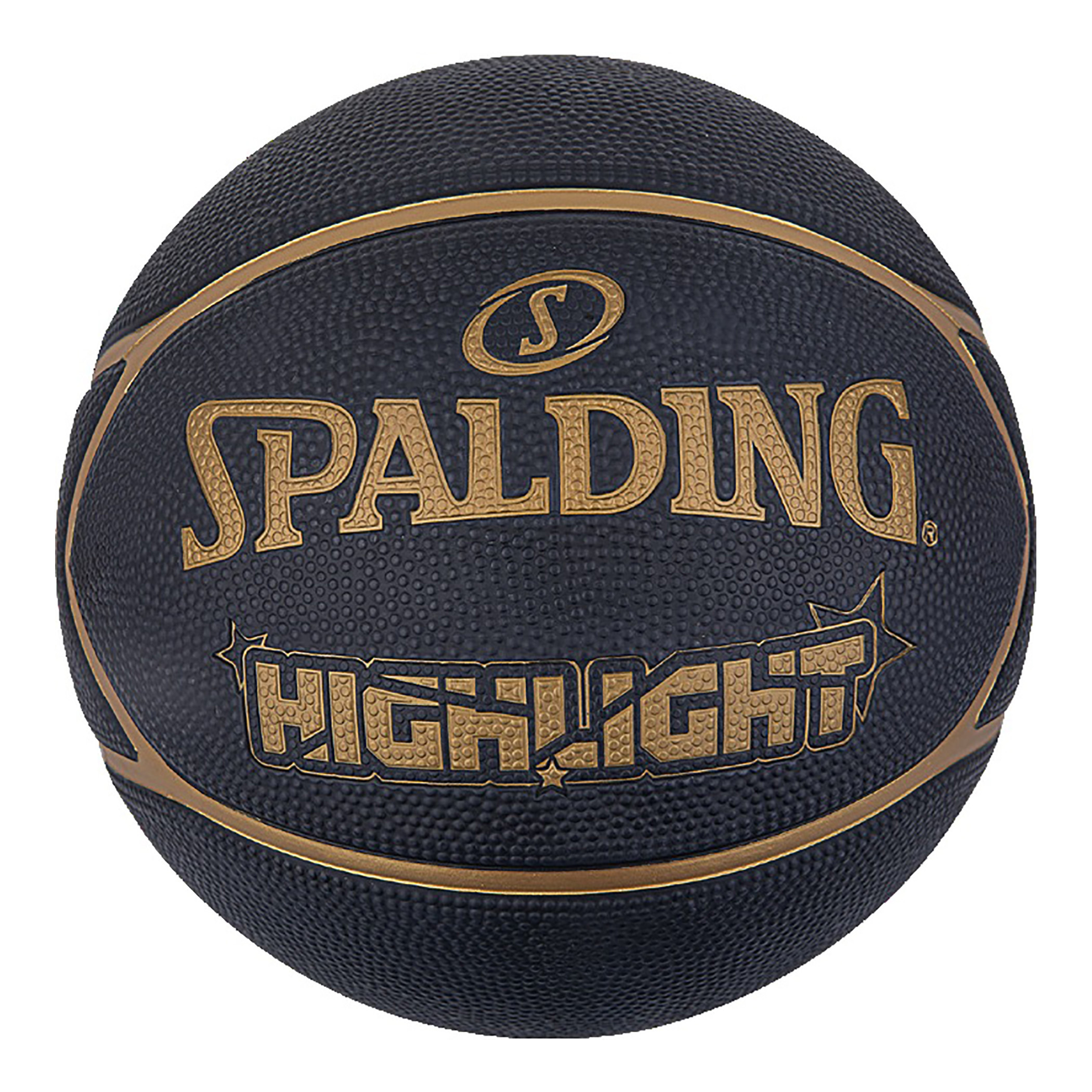 كرة السلة المطاطية من سبالدينغ هايلايت مقاس 7 - اسود ذهبي-sports-gear-basketball-image-1