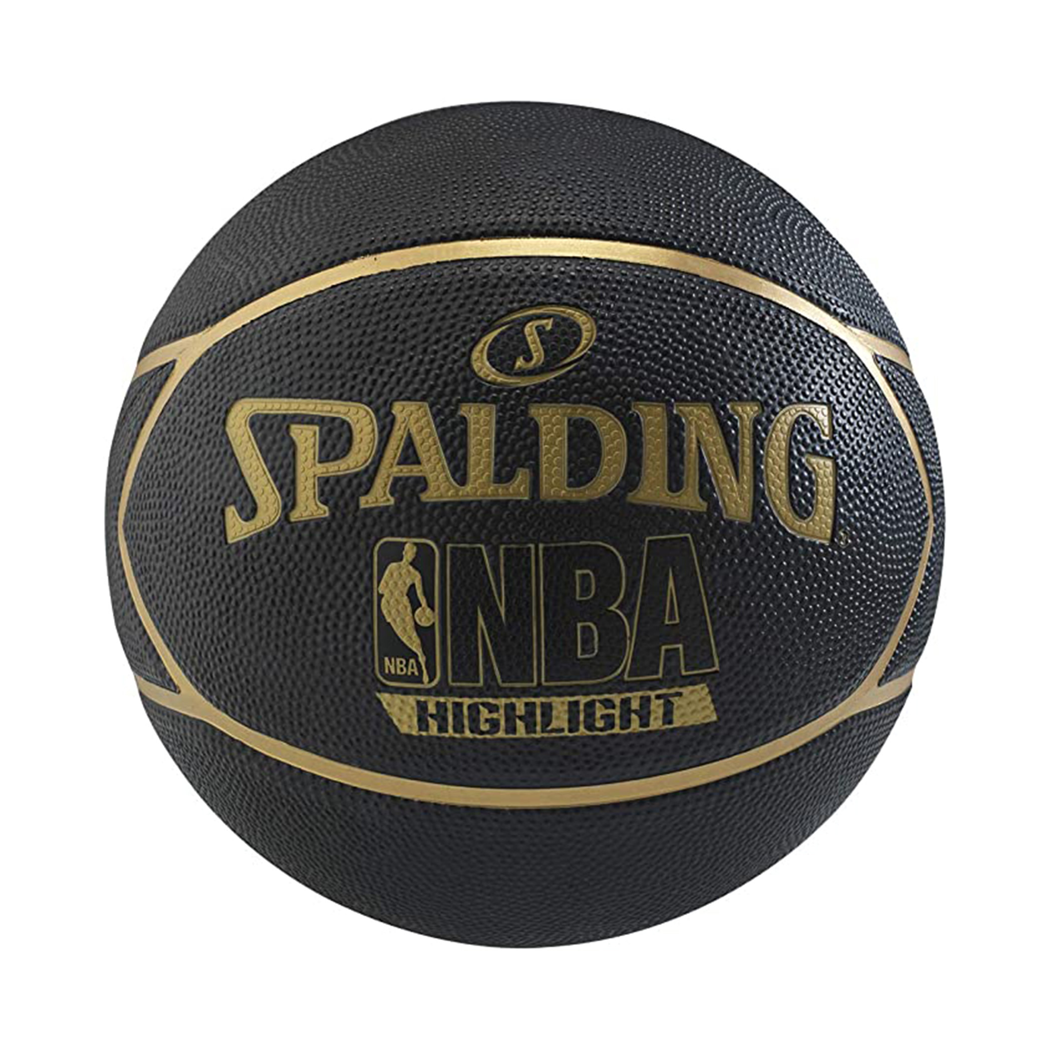 Spalding Highlight Size 7 Rubber Basketball - Black Gold-sports-gear-basketball-image-2