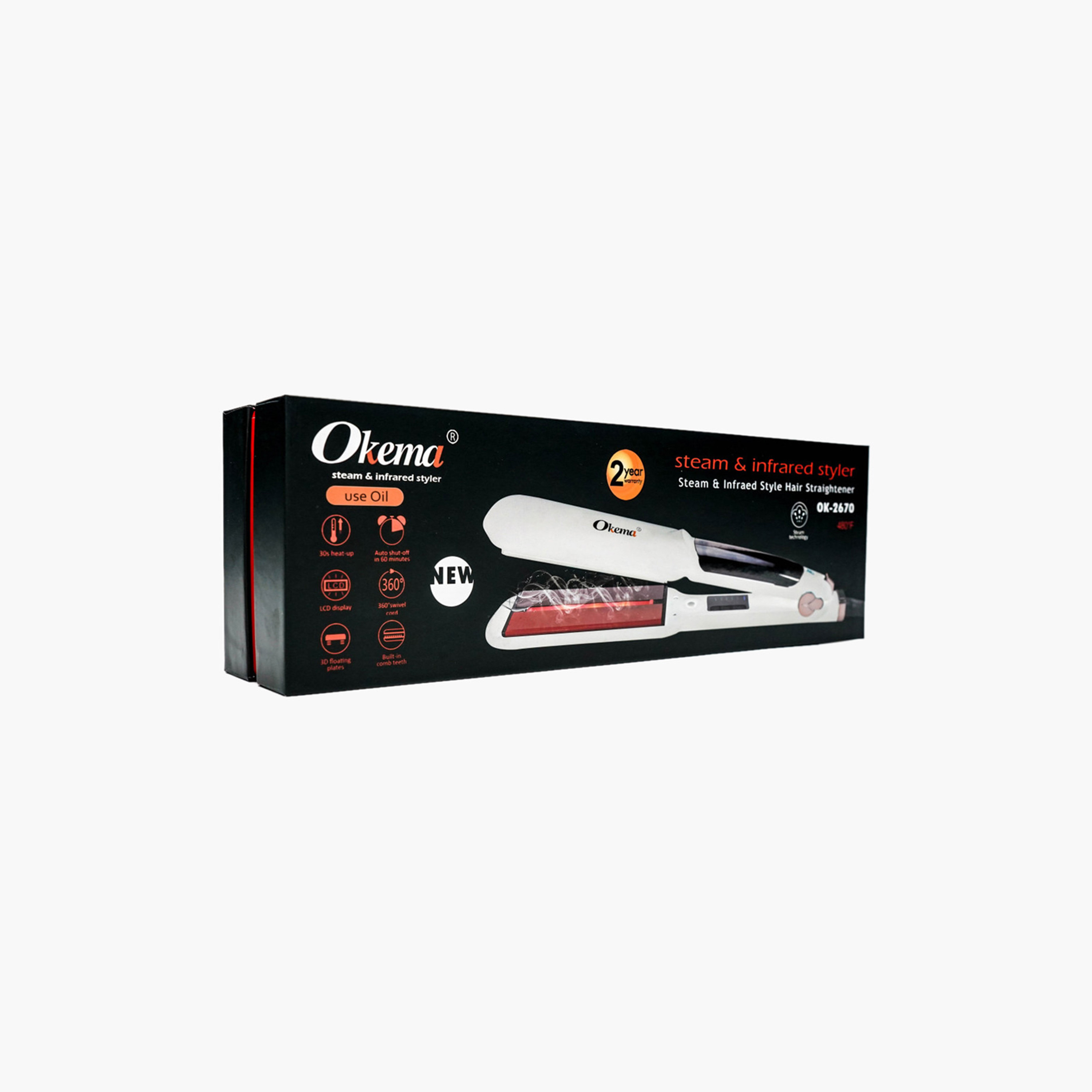 Okema Steam and Infrared Styler Hair Straightener-beautyandpersonalcare-appliances-hairstylingtools-straighteners-image-6