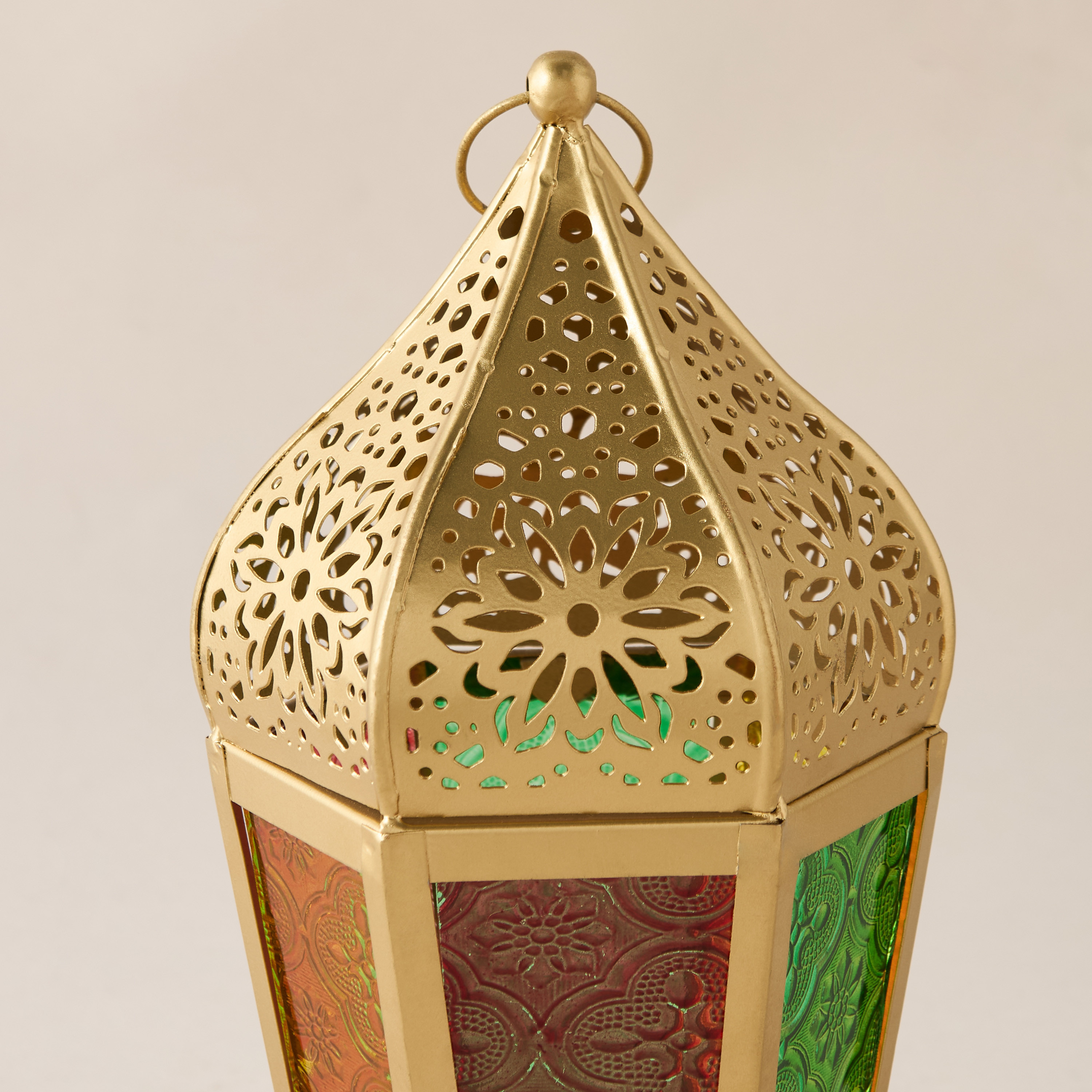 Cutwork Detail Iron Decorative Tealight Candle Lantern - 24 cms-household-decor-candleholdersandlanterns-image-3