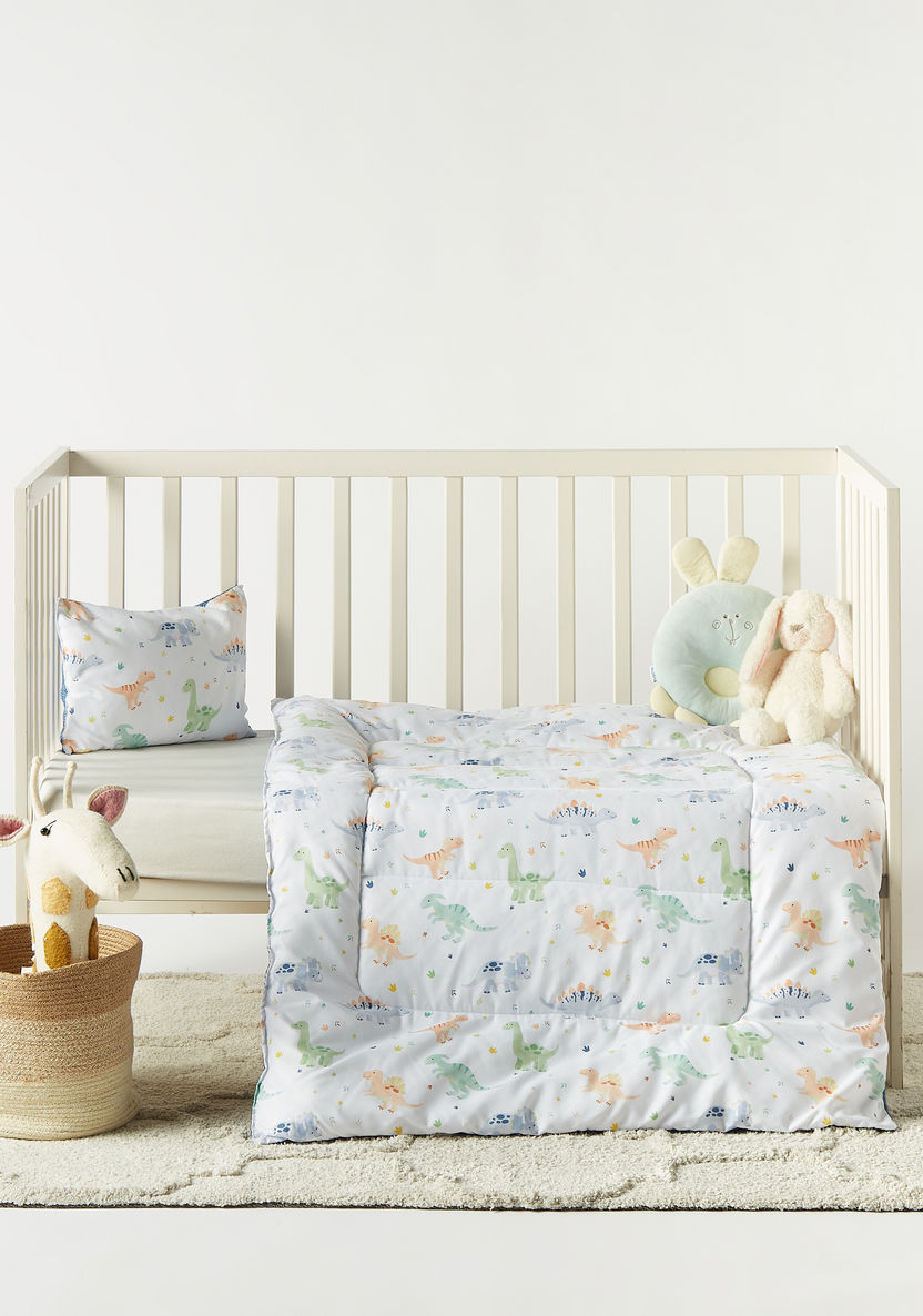 Juniors 2-Piece Dinosaur Print Comforter Set - 83x106 cm-Baby Bedding-image-0