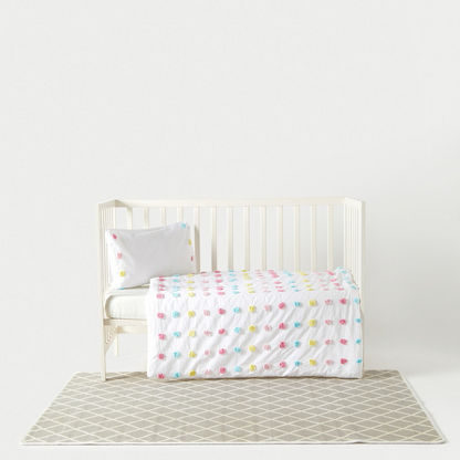 Juniors Pom-Pom Accent Comforter and Pillowcase Set - 100x130 cm-Baby Bedding-image-1