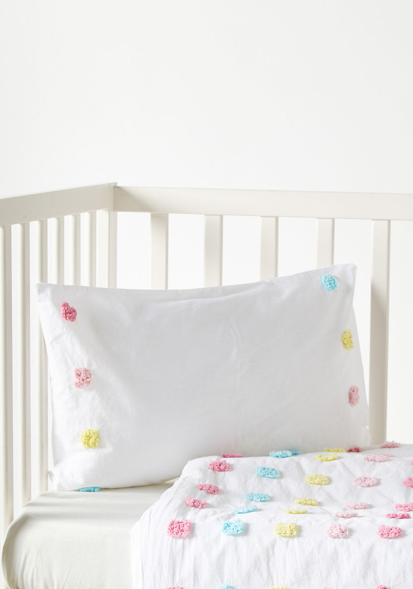 Juniors Pom-Pom Accent Comforter and Pillowcase Set - 100x130 cm-Baby Bedding-image-2