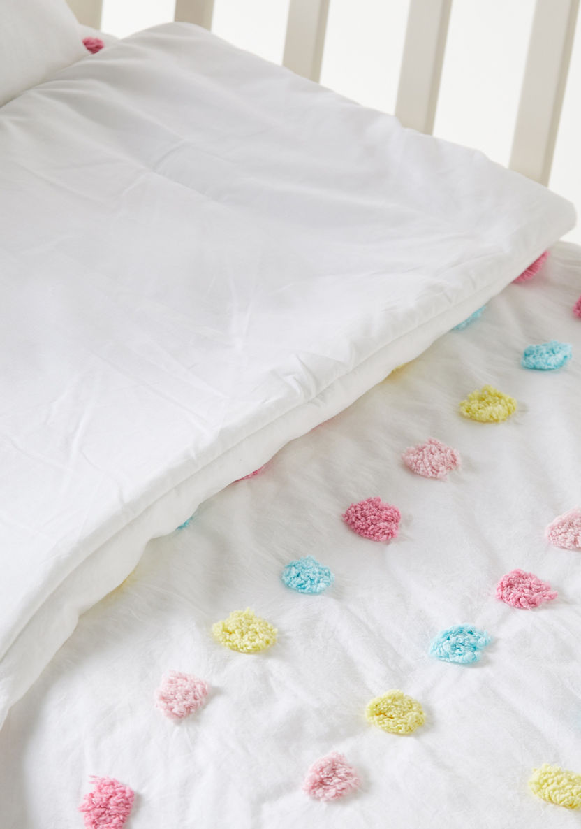 Juniors Pom-Pom Accent Comforter and Pillowcase Set - 100x130 cm-Baby Bedding-image-3