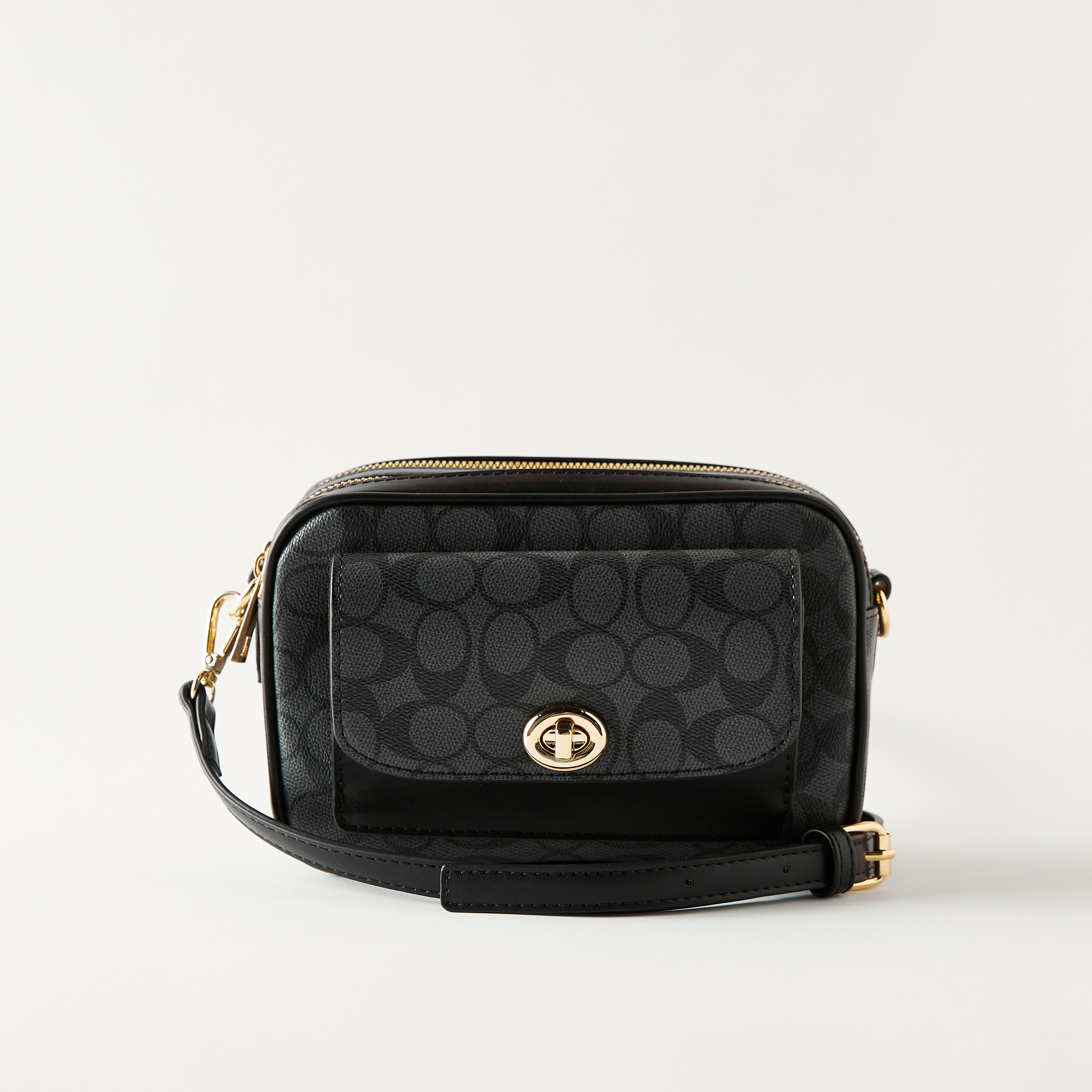 حقيبة كروس بطبعات من ساشا مع إغلاق بسحاب وإبزيم ملتوي-women-bagsandwallets-handbags-image-1
