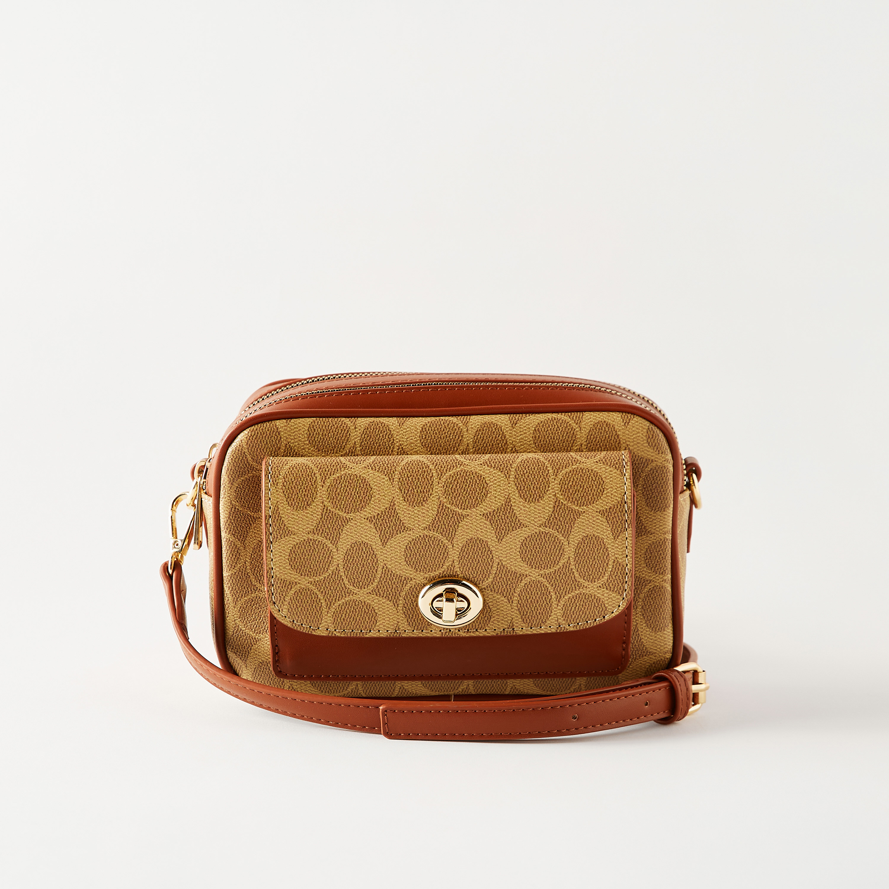 Sasha Printed Crossbody Bag with Zip Closure and Twist Clasp-women-bagsandwallets-handbags-image-1
