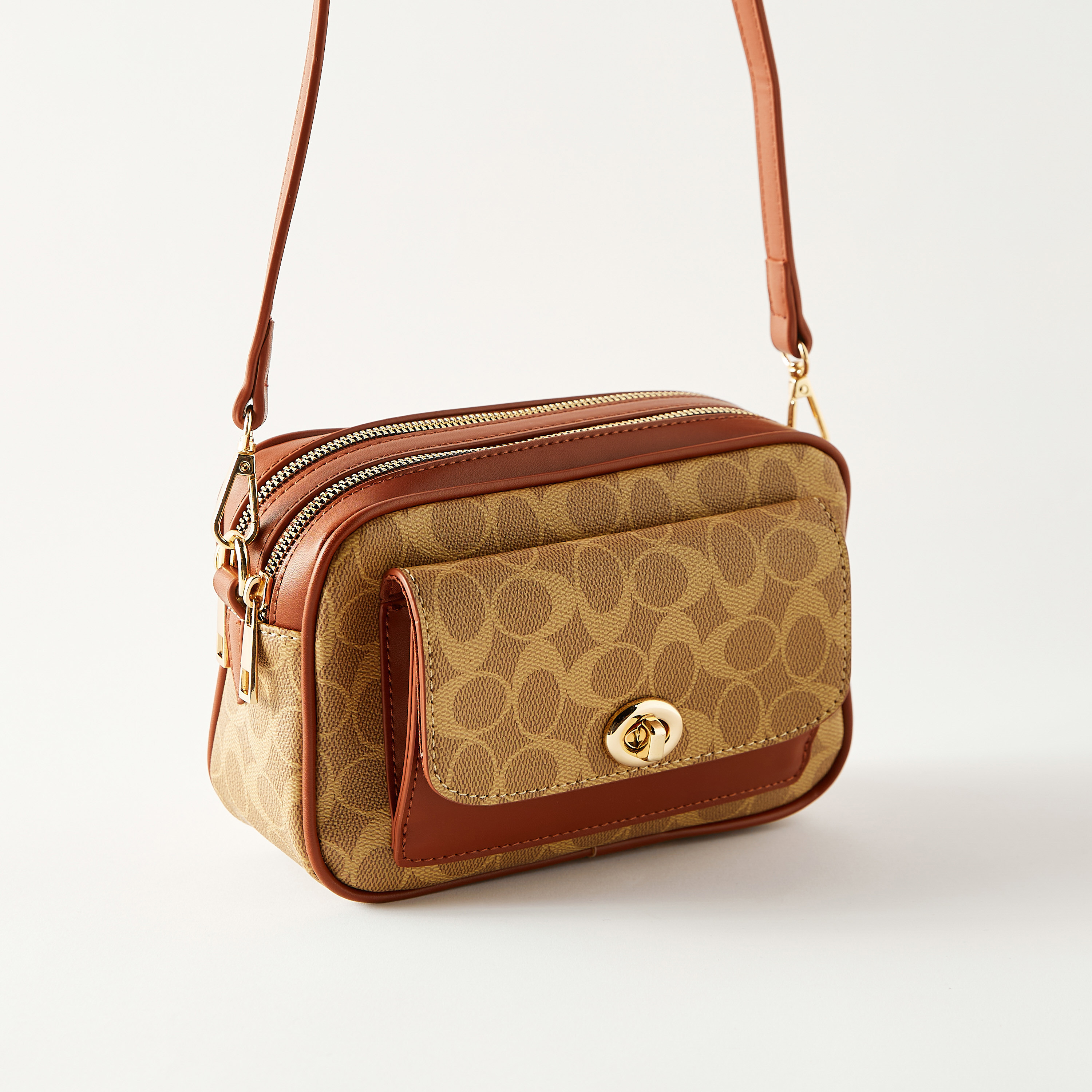 Sasha Printed Crossbody Bag with Zip Closure and Twist Clasp-women-bagsandwallets-handbags-image-3