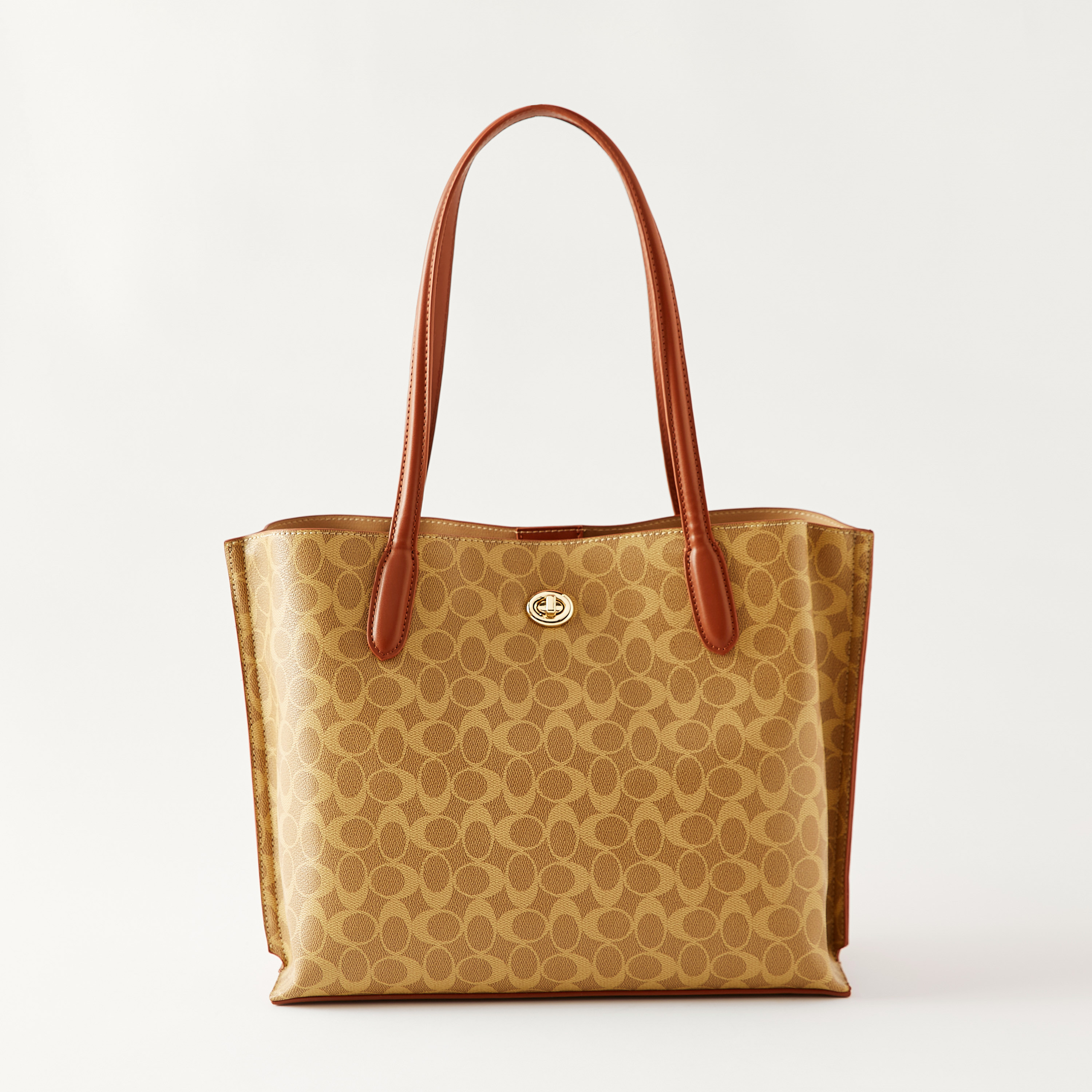 Sasha All-Over Print Tote Bag with Zip and Button Closure and Top Handles-women-bagsandwallets-handbags-image-1