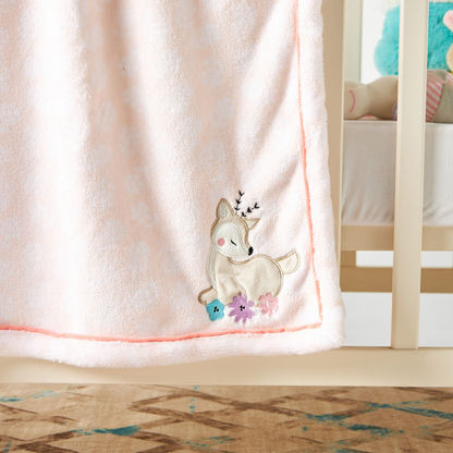 Juniors Coral Fleece Blanket with Deer Applique - 76x102 cms-Blankets and Throws-image-2