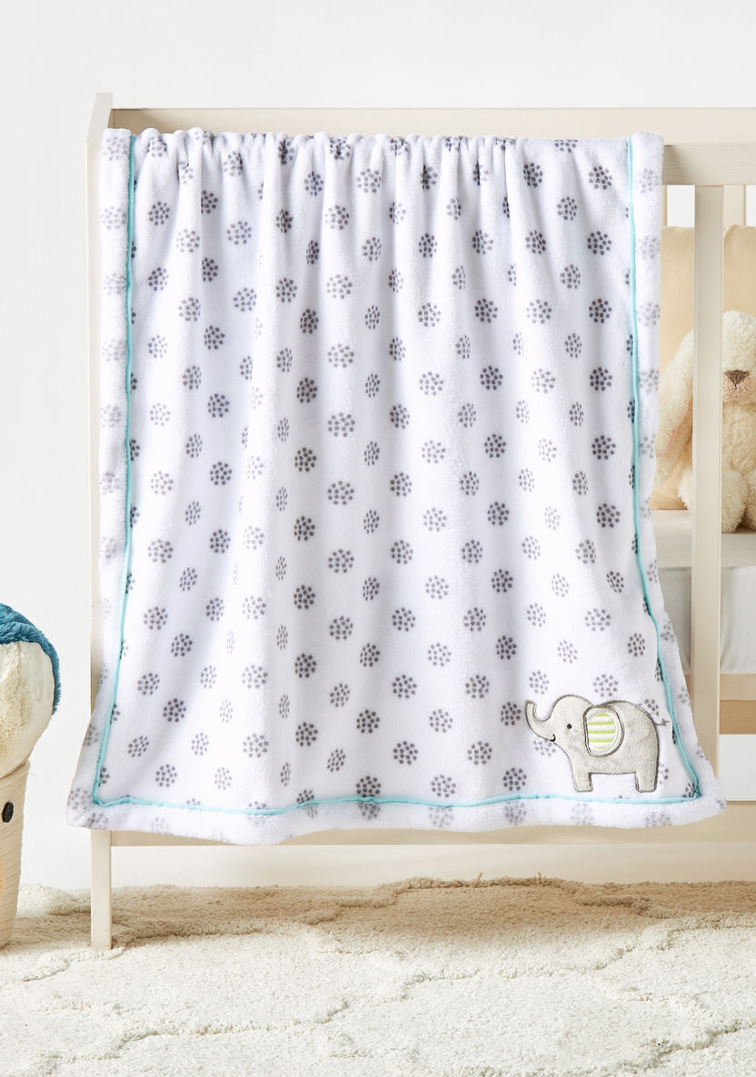 Juniors Elephant Applique Fleece Baby Blanket - 76x102 cms-Blankets and Throws-image-0