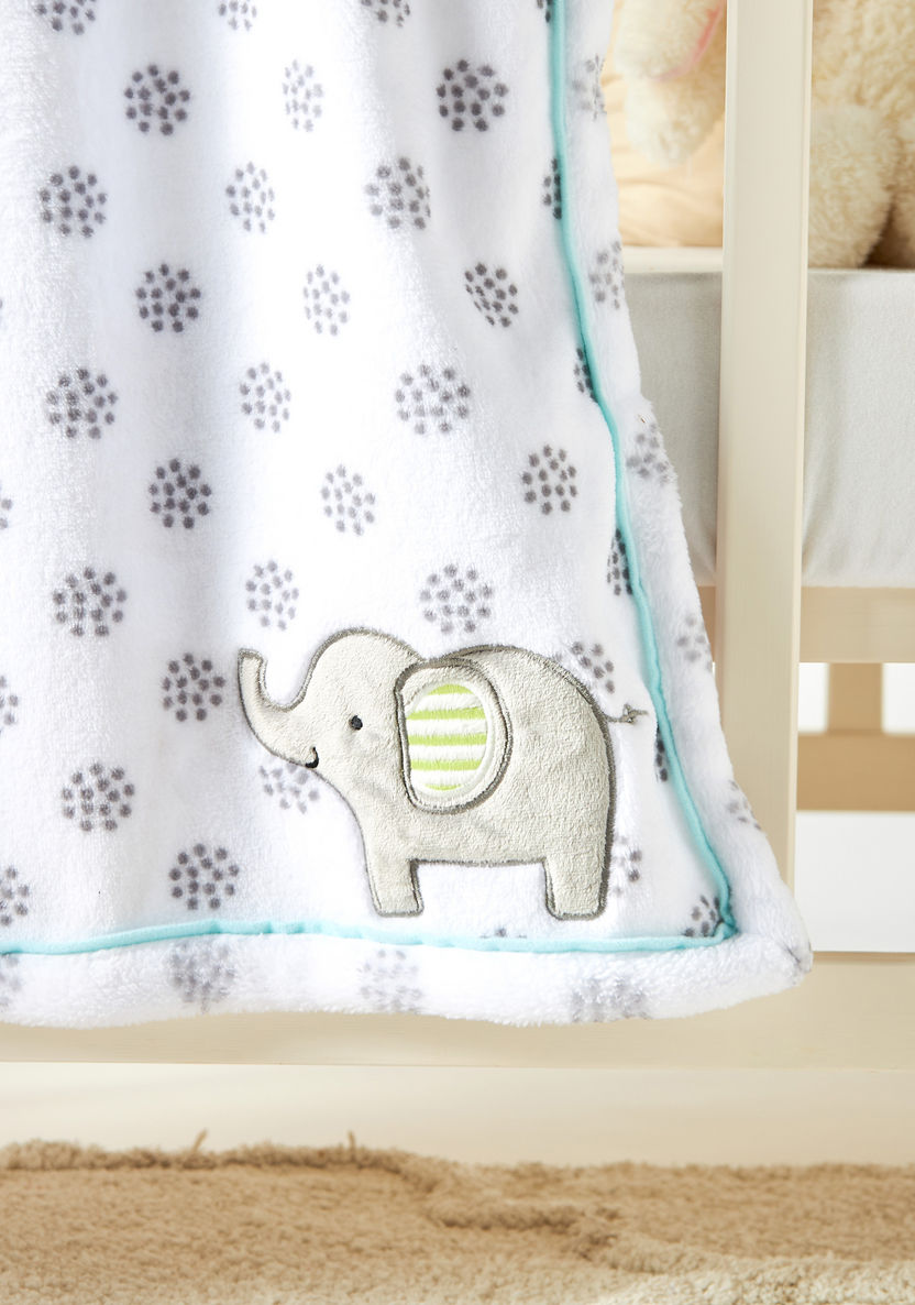 Juniors Elephant Applique Fleece Baby Blanket - 76x102 cms-Blankets and Throws-image-2
