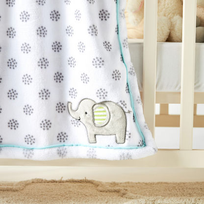 Juniors Elephant Applique Fleece Baby Blanket - 76x102 cms-Blankets and Throws-image-2