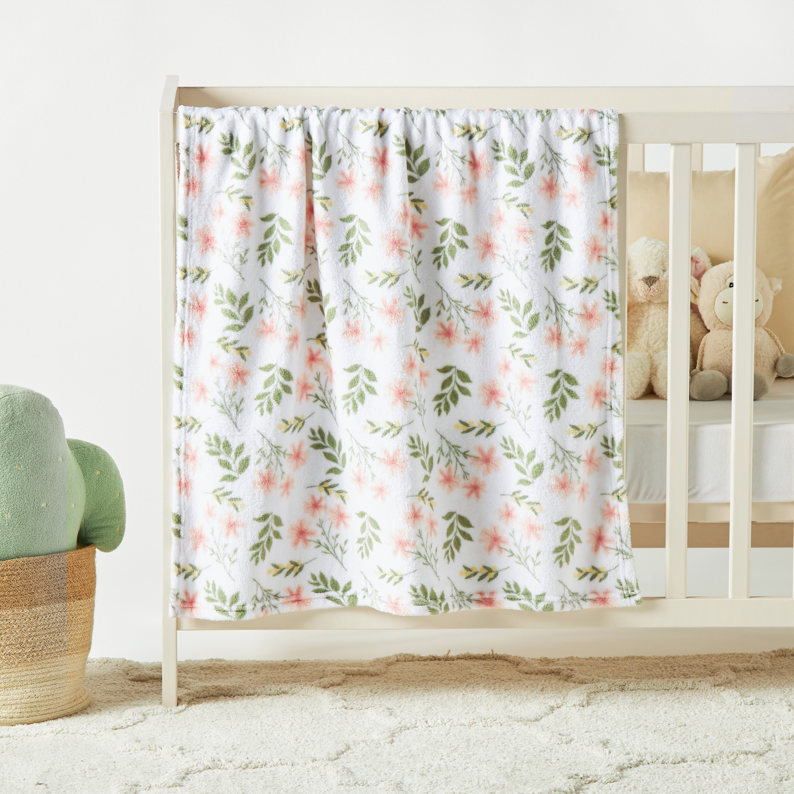 Juniors Floral Print Coral Fleece Blanket - 76x102 cms-baby-nursery-blanketsandswaddles-blanketsandquilts-image-1