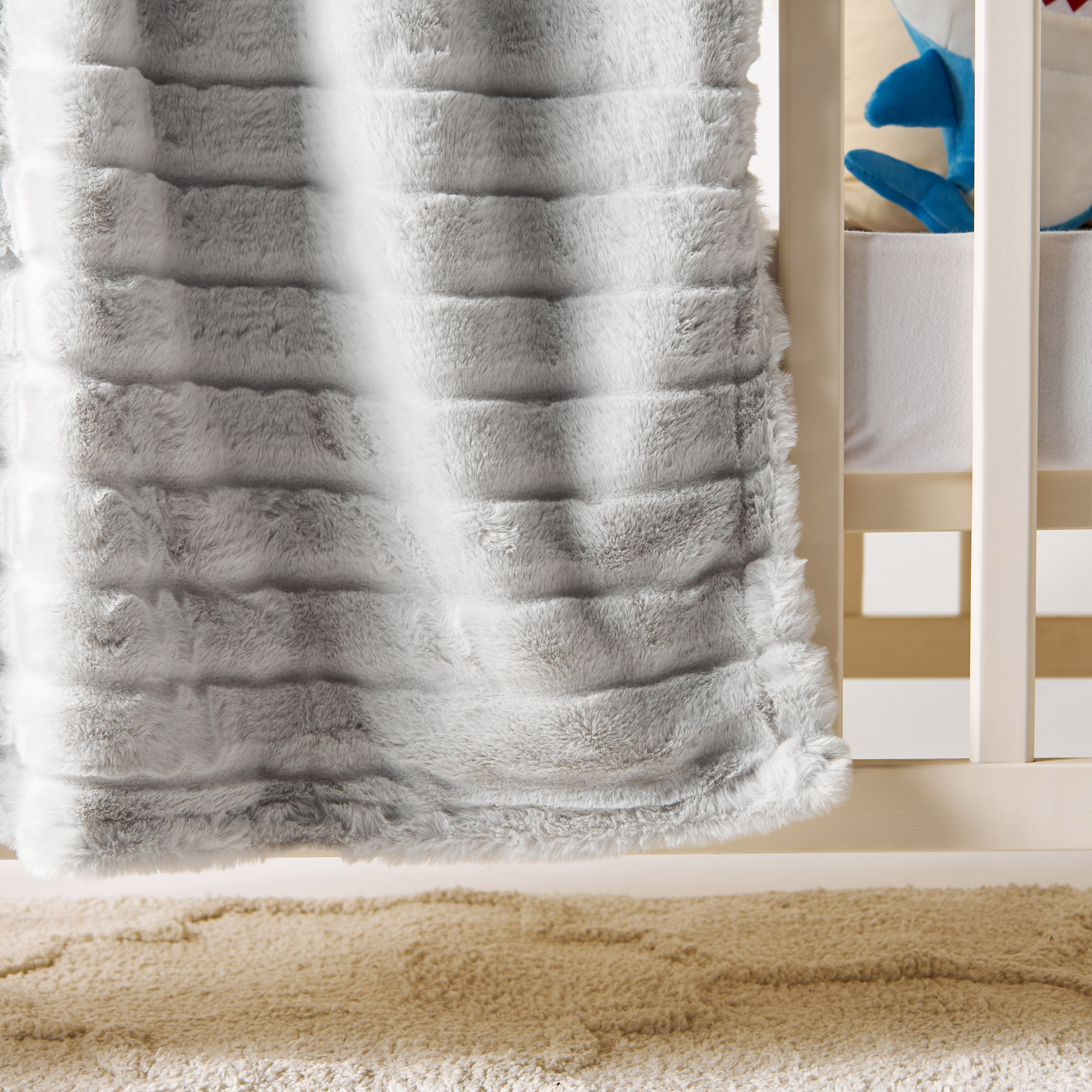 Juniors Ribbed Faux Fur Blanket - 100x127 cms-baby-nursery-blanketsandswaddles-blanketsandquilts-image-3