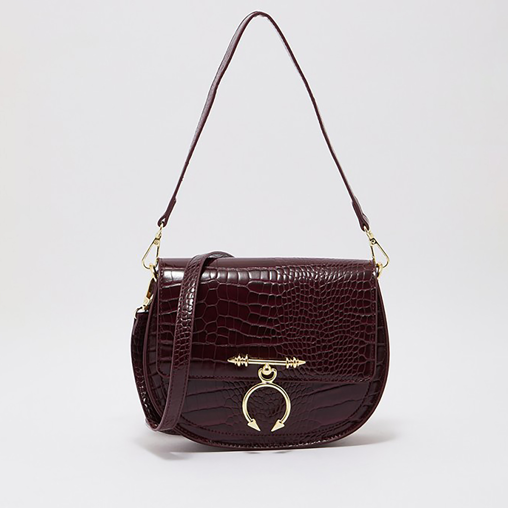 Beverly Hills Polo Club Women Green Textured Shoulder Bag with Detachable Strap-women-bagsandwallets-handbags-image-1