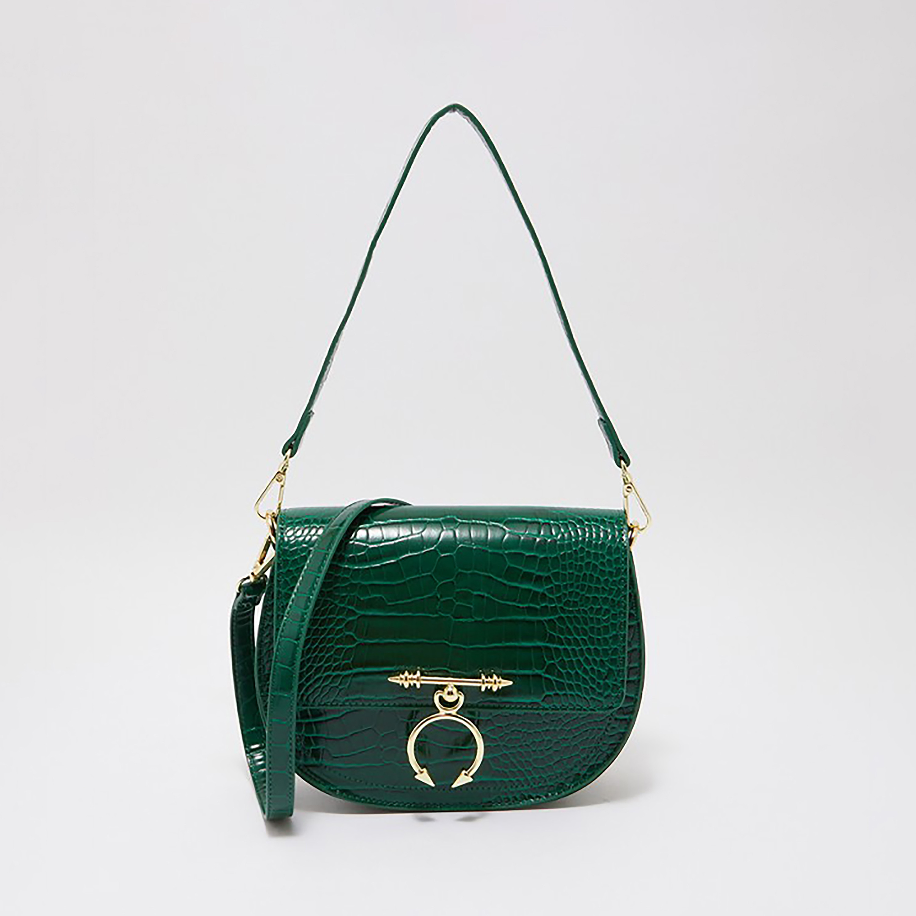 Beverly Hills Polo Club Women Green Textured Shoulder Bag with Detachable Strap-women-bagsandwallets-handbags-image-5
