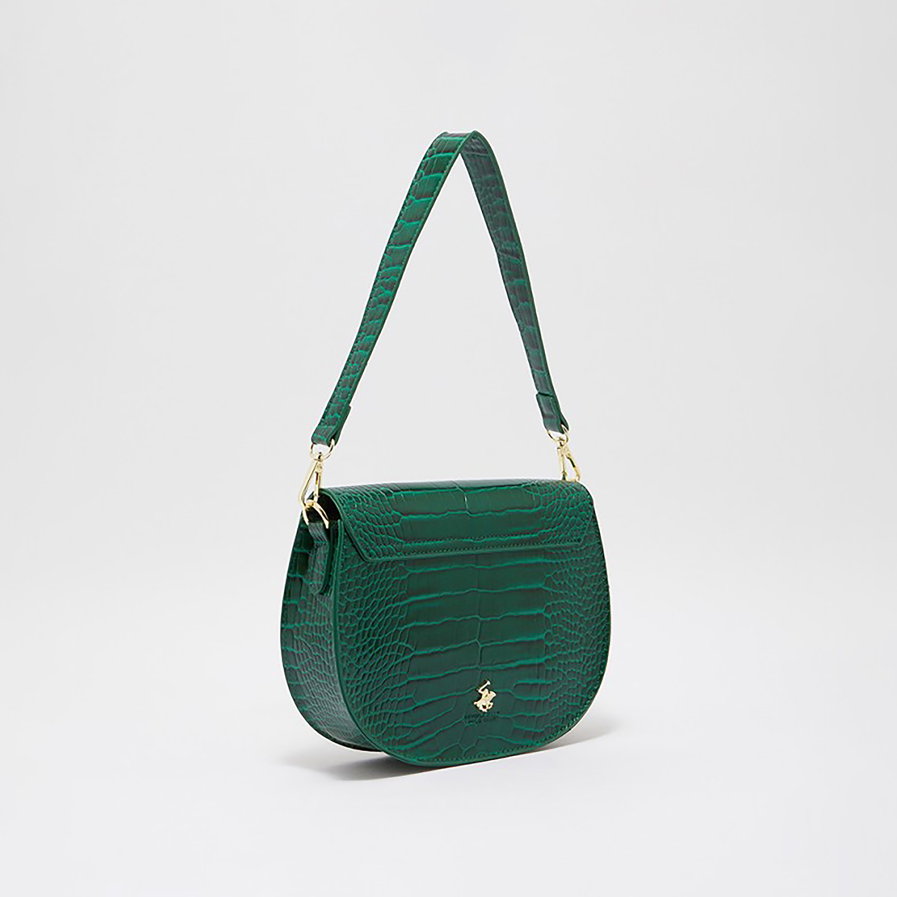 Beverly Hills Polo Club Women Green Textured Shoulder Bag with Detachable Strap-women-bagsandwallets-handbags-image-6