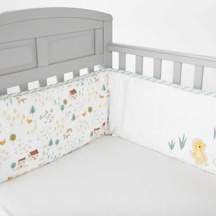 Giggles Farm Print Cot Bumper - 30x400 cm-Baby Bedding-image-2