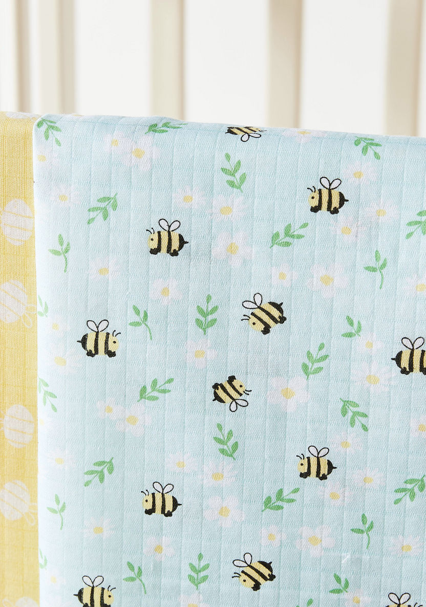 Juniors 2-Piece Printed Swaddle Blanket Set - 100x100 cms-Blankets and Throws-image-1