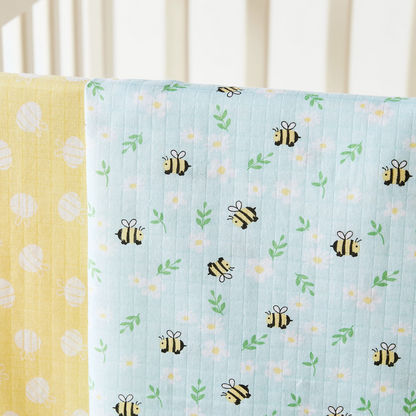 Juniors 2-Piece Printed Swaddle Blanket Set - 100x100 cms-Blankets and Throws-image-1