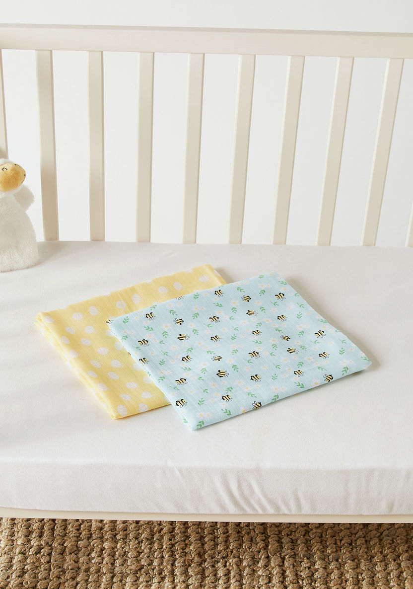 Juniors 2-Piece Printed Swaddle Blanket Set - 100x100 cms-Blankets and Throws-image-3