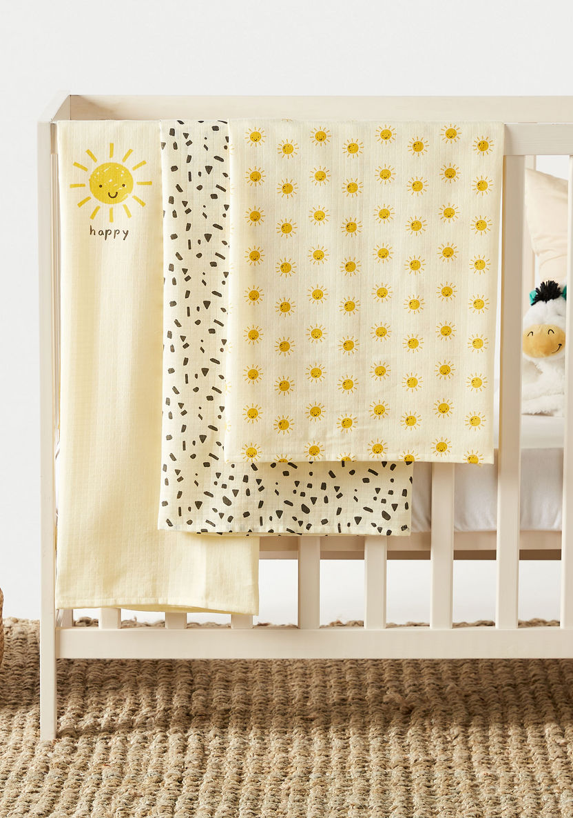 Juniors 3-Piece Swaddle Blanket Set - 100x100 cms-Blankets and Throws-image-0