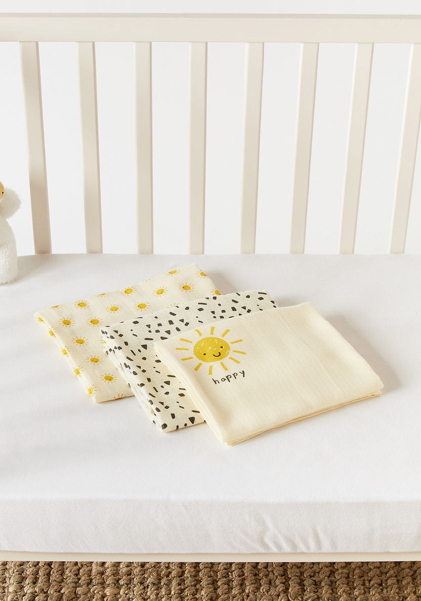 Juniors 3-Piece Swaddle Blanket Set - 100x100 cms-Blankets and Throws-image-3