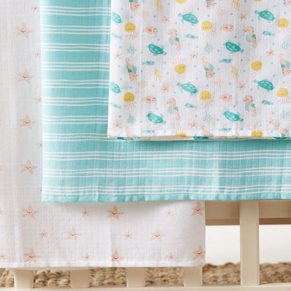 Juniors 3-Piece Printed Muslin Swaddle Blanket Set - 100x100 cms-Blankets and Throws-image-2