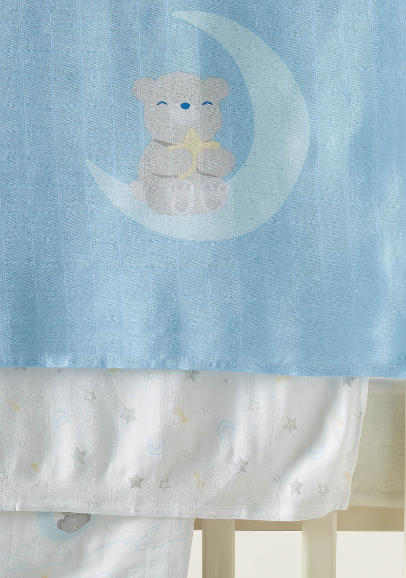 Giggles 3-Piece Printed Muslin Swaddle Blanket Set - 120x120 cm-Swaddles and Sleeping Bags-image-1