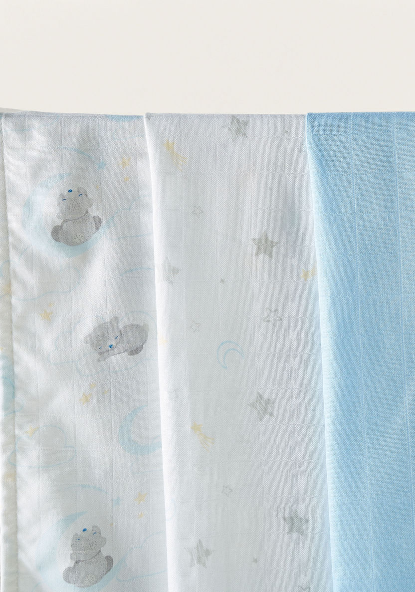 Giggles 3-Piece Printed Muslin Swaddle Blanket Set - 120x120 cm-Swaddles and Sleeping Bags-image-2