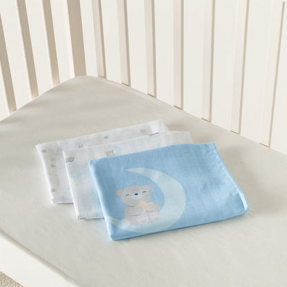 Giggles 3-Piece Printed Muslin Swaddle Blanket Set - 120x120 cm-Swaddles and Sleeping Bags-image-3