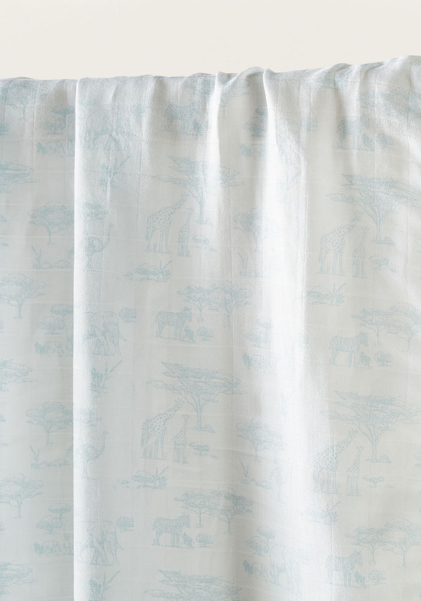 Giggles Safari Print Bamboo Muslin Swaddle Blanket - 120x120 cms-Swaddles and Sleeping Bags-image-1