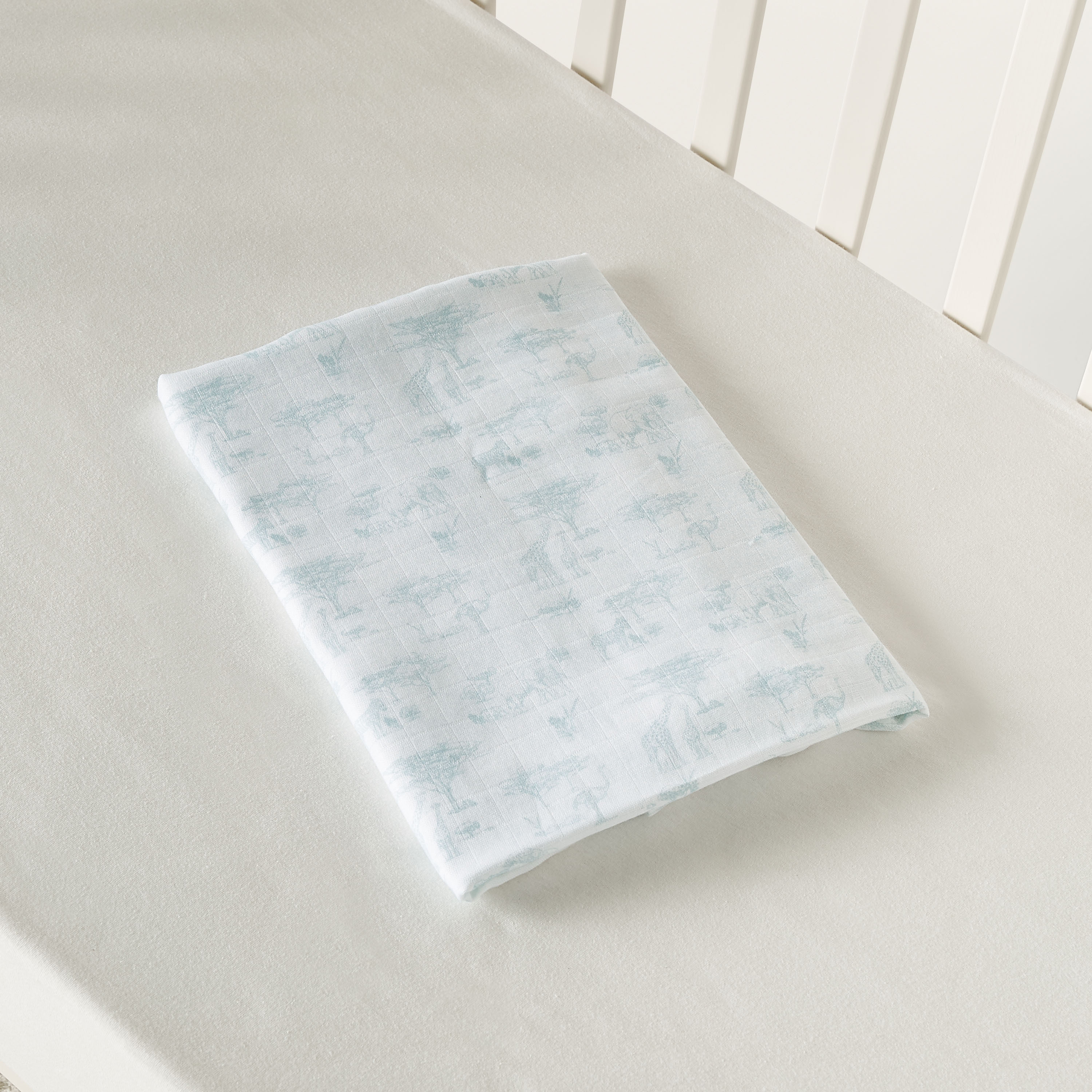 Giggles Safari Print Bamboo Muslin Swaddle Blanket - 120x120 cms-baby-nursery-blanketsandswaddles-swaddlesandsleepingbags-image-4