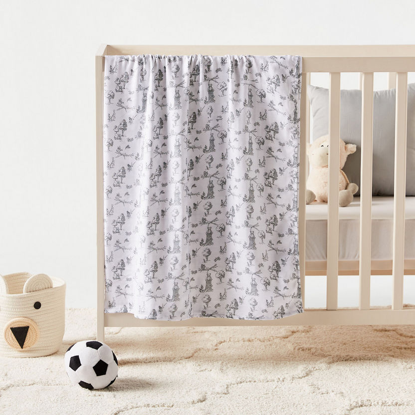 Giggles Woodland Print Bamboo Muslin Swaddle Blanket - 120x120 cms-Blankets and Throws-image-0