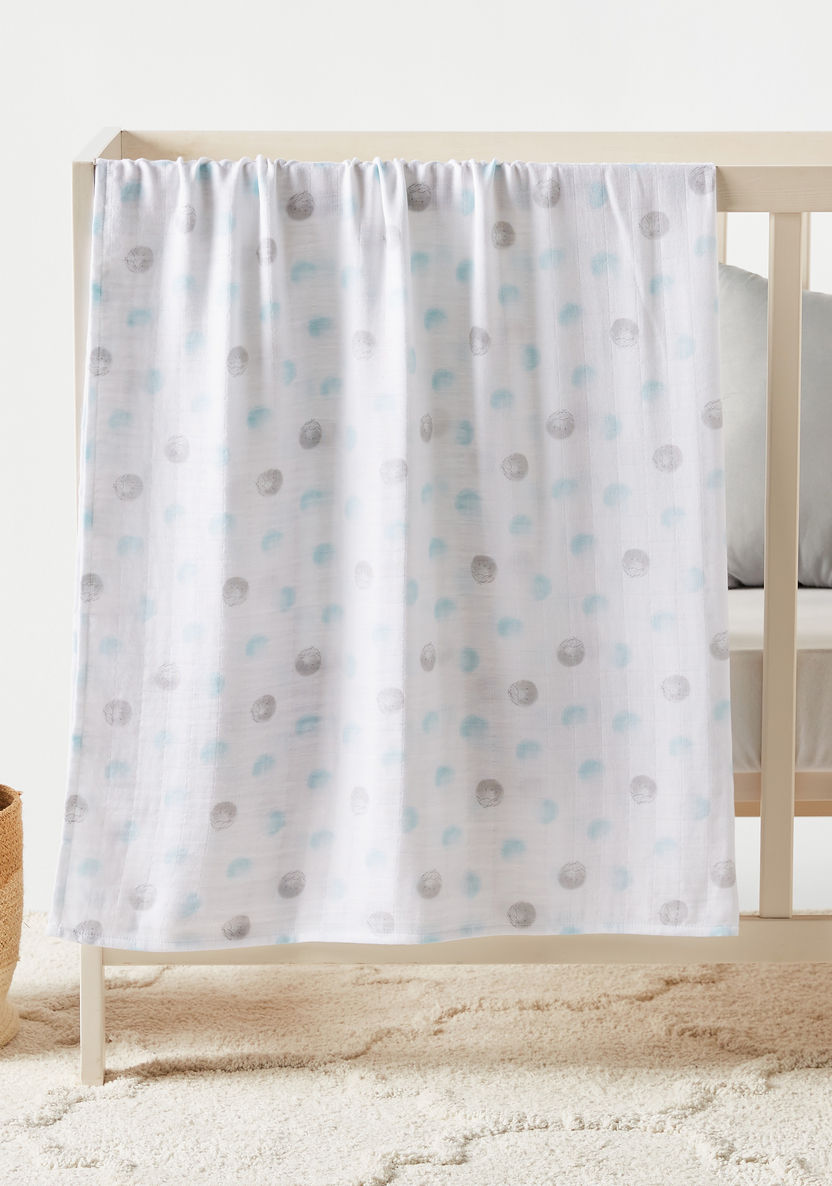 Giggles Printed Bamboo Muslin Swaddle Blanket - 120x120 cms-Blankets and Throws-image-0