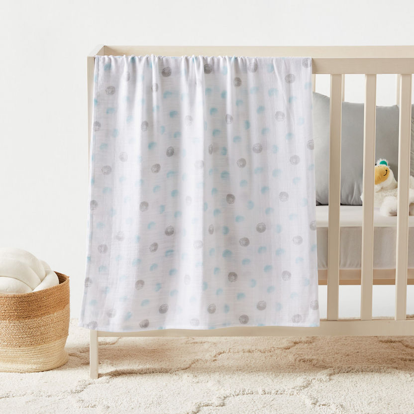 Giggles Printed Bamboo Muslin Swaddle Blanket - 120x120 cms-Blankets and Throws-image-0