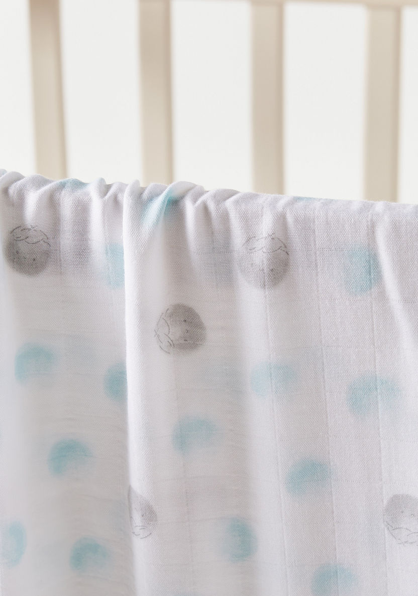 Giggles Printed Bamboo Muslin Swaddle Blanket - 120x120 cms-Blankets and Throws-image-1