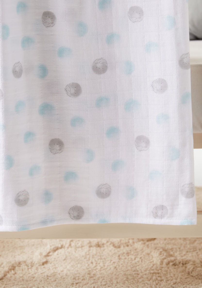 Giggles Printed Bamboo Muslin Swaddle Blanket - 120x120 cms-Blankets and Throws-image-2