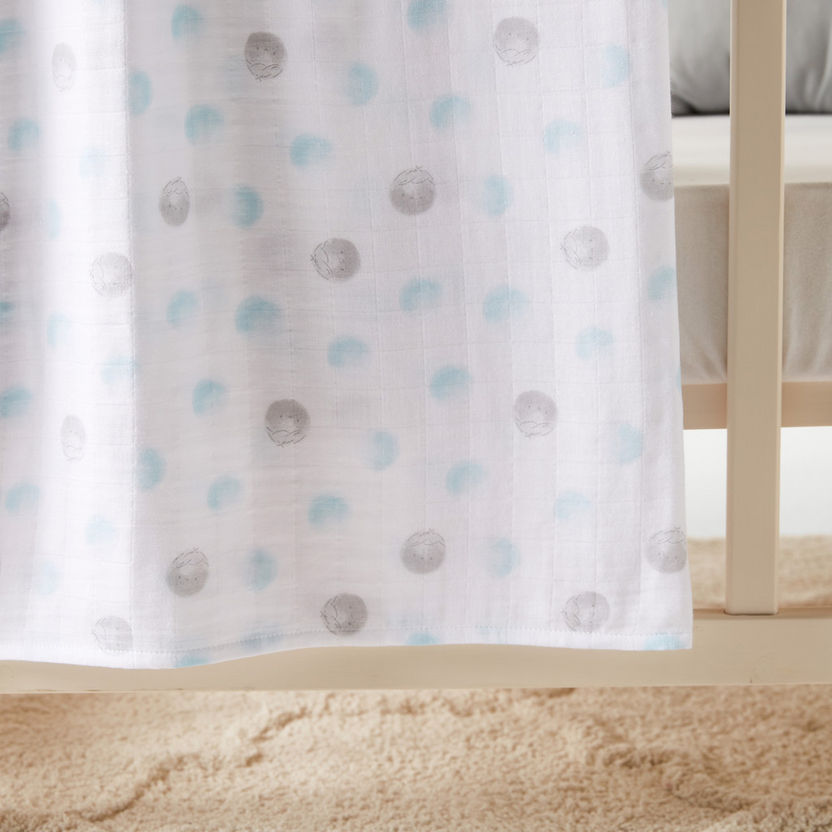 Giggles Printed Bamboo Muslin Swaddle Blanket - 120x120 cms-Blankets and Throws-image-2