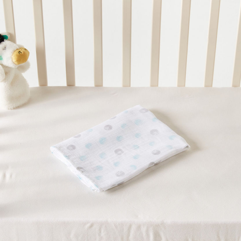 Giggles Printed Bamboo Muslin Swaddle Blanket - 120x120 cms-Blankets and Throws-image-3