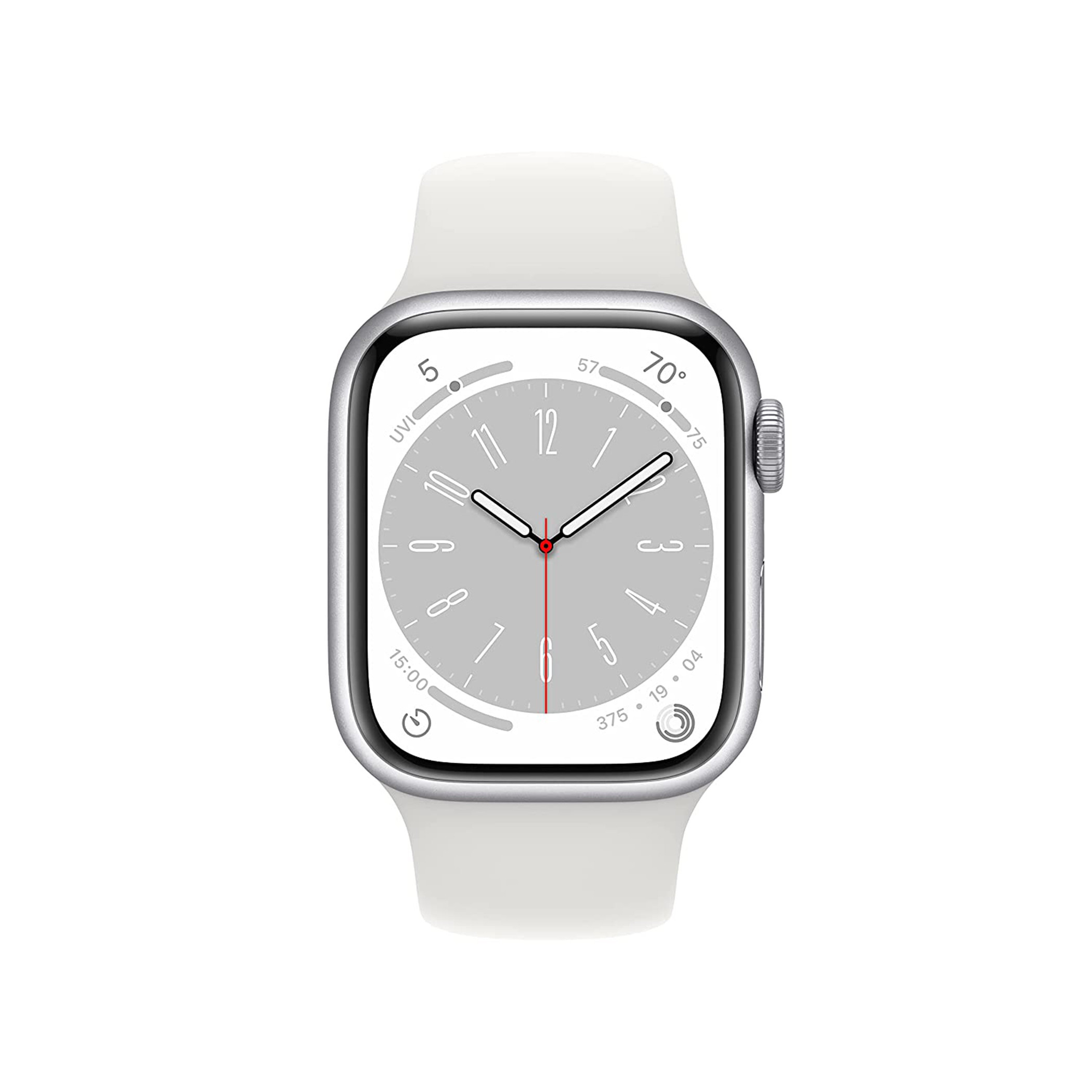 Apple Watch Series 8 GPS 45 mm Silver Aluminium Case with White Sport Band-electronics-smartwatches-image-2