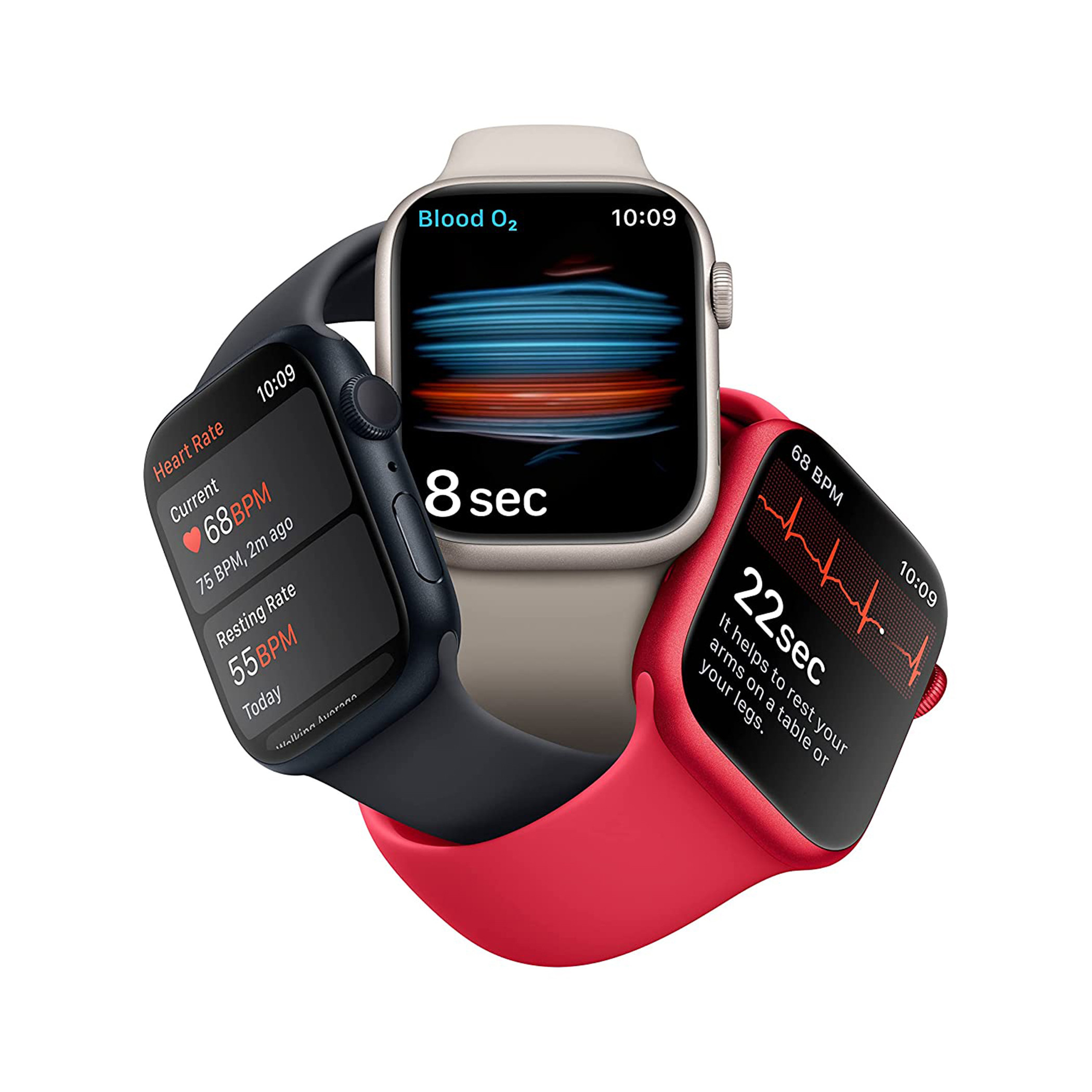 Apple Watch Series 8 GPS 45 mm Silver Aluminium Case with White Sport Band-electronics-smartwatches-image-4