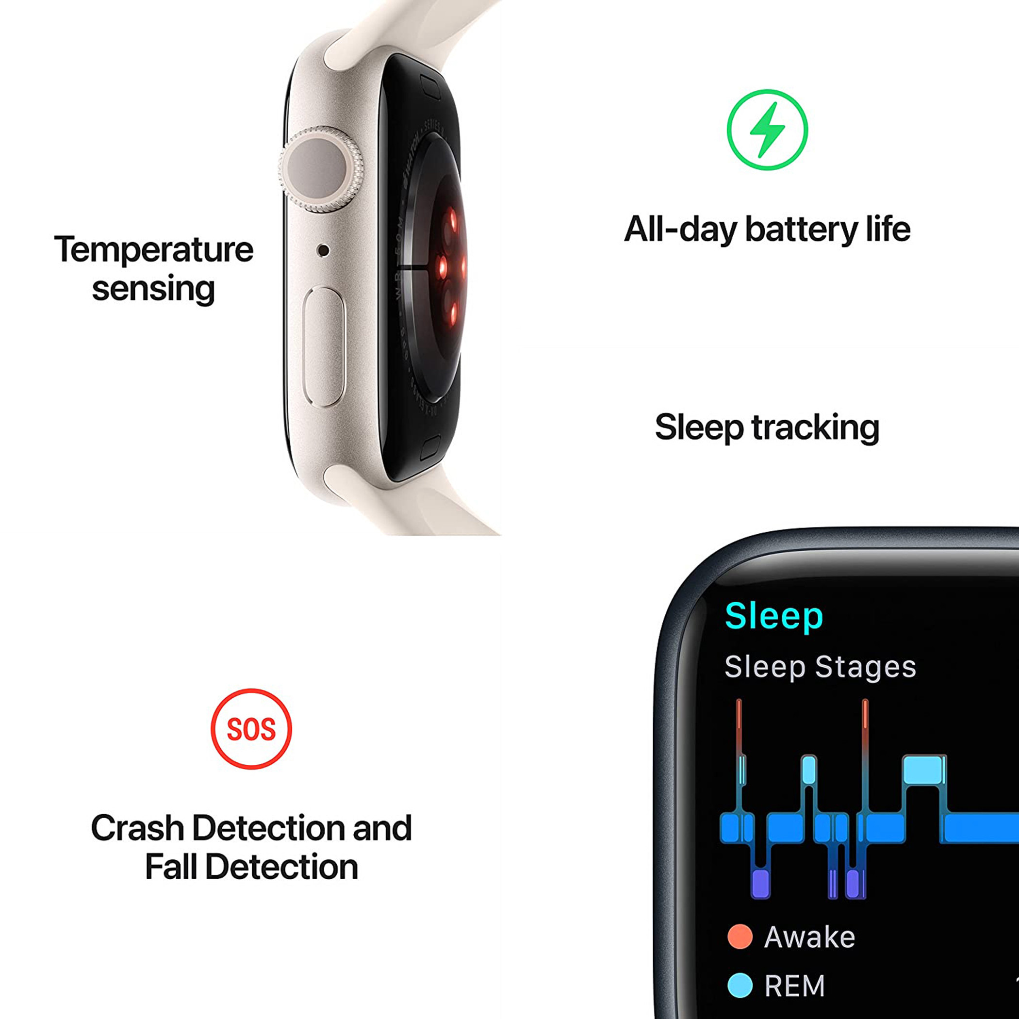 Apple Watch Series 8 GPS 45 mm Silver Aluminium Case with White Sport Band-electronics-smartwatches-image-5