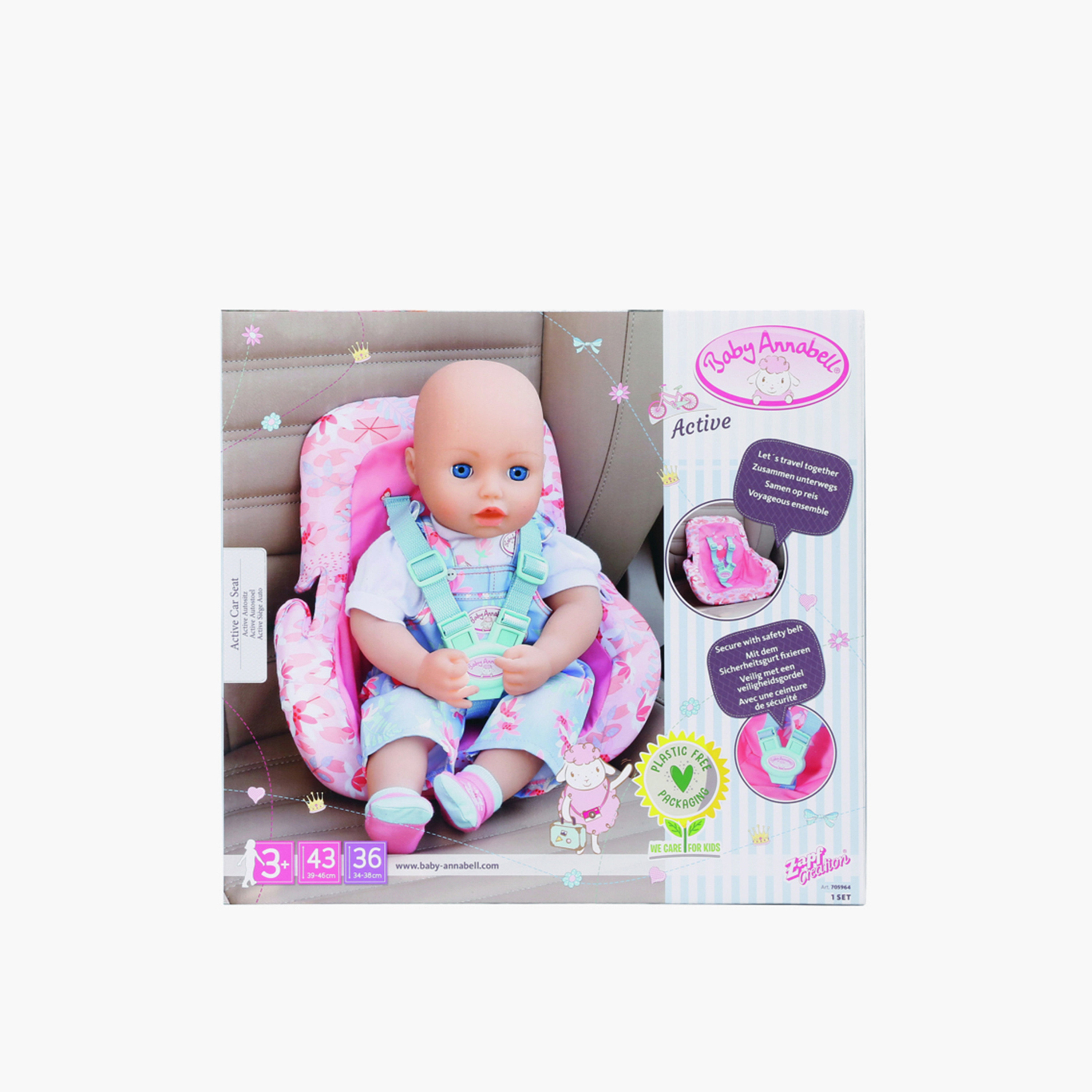 Baby annabell best sale travel seat