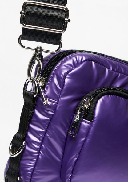 Missy Solid Crossbody Bag with Detachable Strap and Zip Closure-Women%27s Handbags-image-2