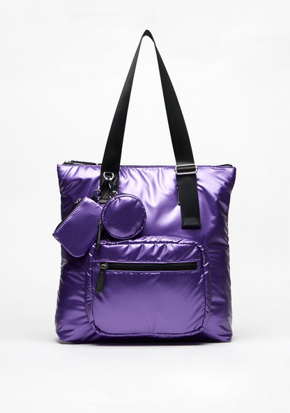 Missy Solid Shopper Bag with Double Strap and Coin Pouch
